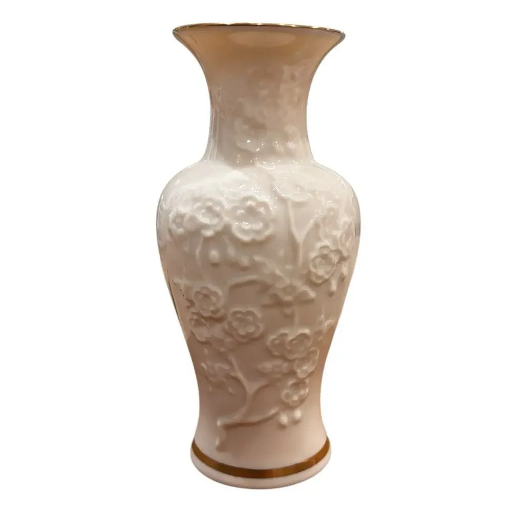Vintage Lenox Floral Flowers Bud Vase 24K Gold Trim 6-1/2